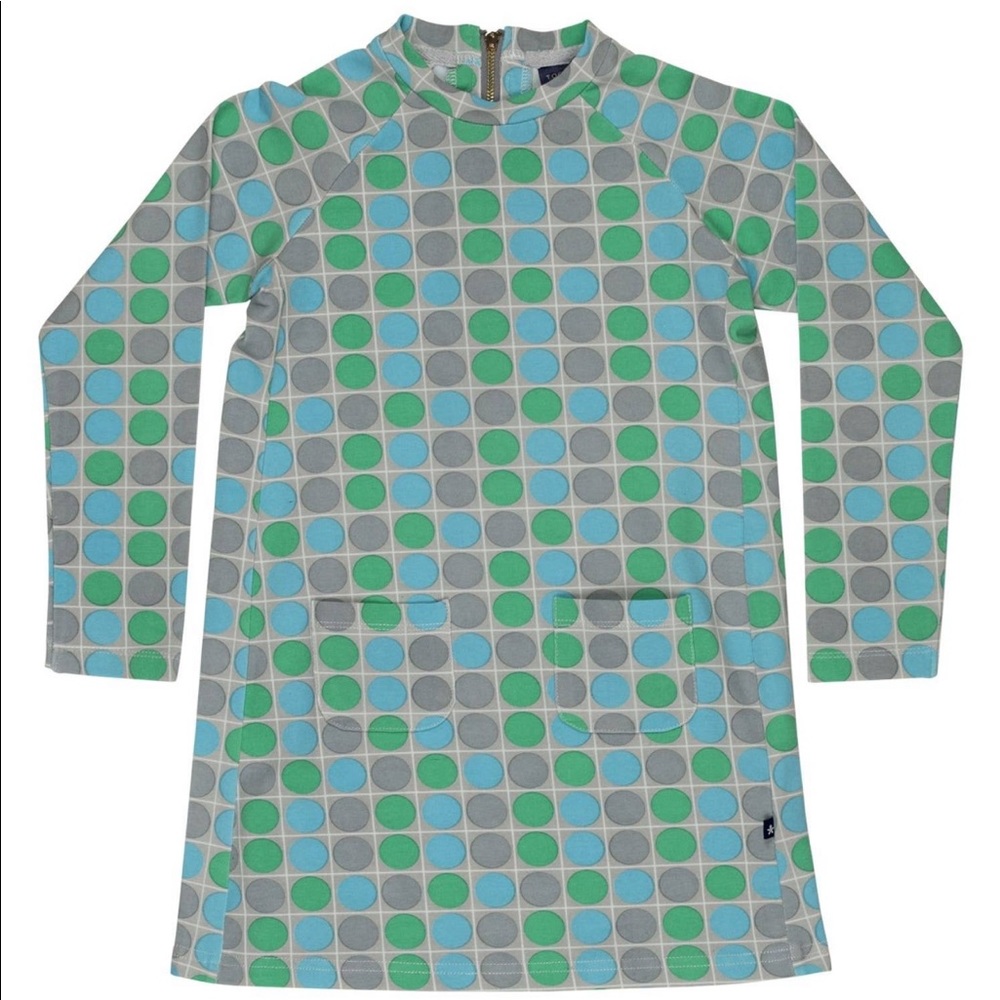Toobydoo Girls Green Double Pocket Shift Dress